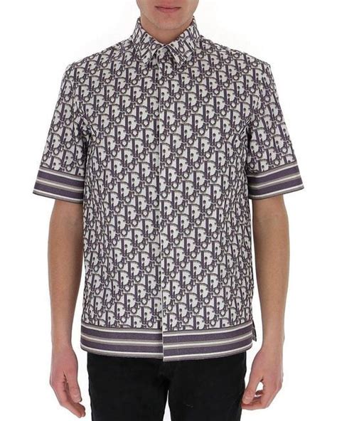 dior monogram button up shirt|Dior short sleeve button up.